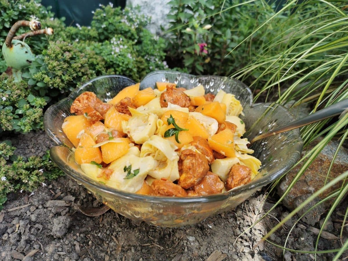 Artischocken-Melonen Salat mit Chorizo
