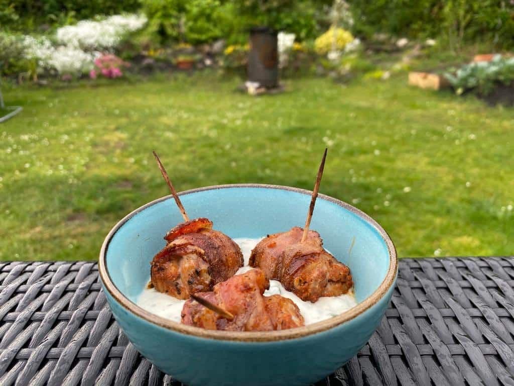 Lachs-Bacon Würfel