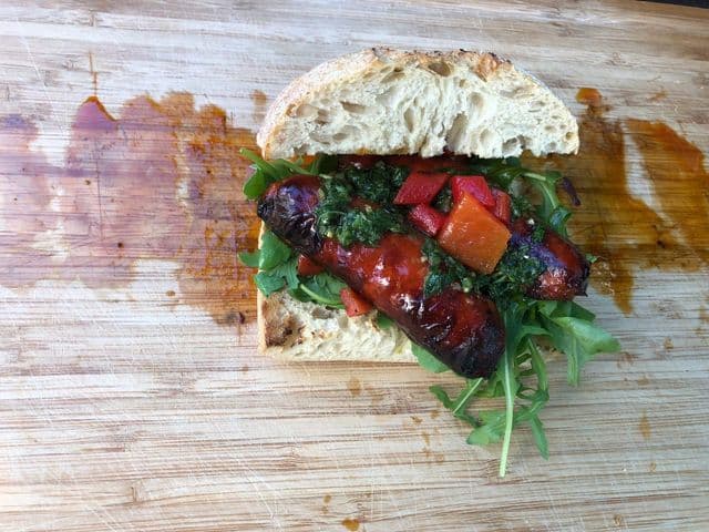 Pikantes Chorizo Sandwich vom Grill