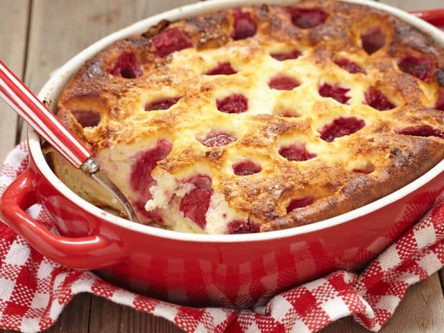 Quarkauflauf mit Himbeeren