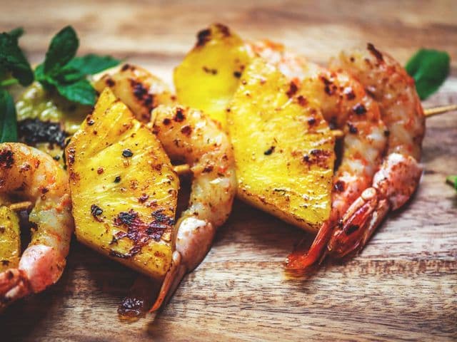Ananas-Garnelen Spieße
