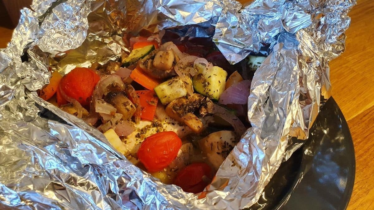 Fetapaeckchen mit Grillgemüse