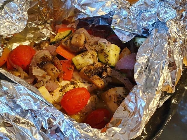 Fetapaeckchen mit Grillgemüse