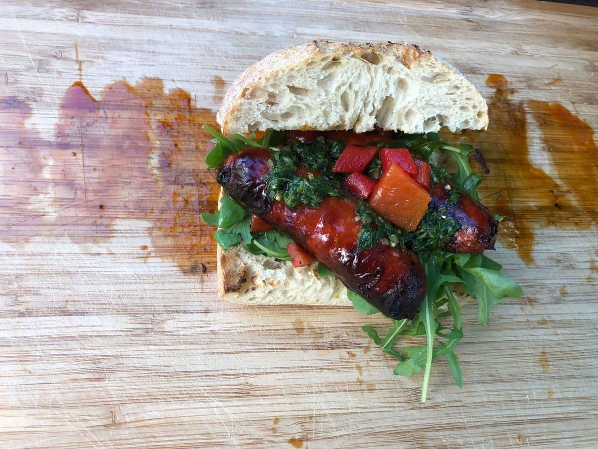 Pikantes Chorizo Sandwich vom Grill