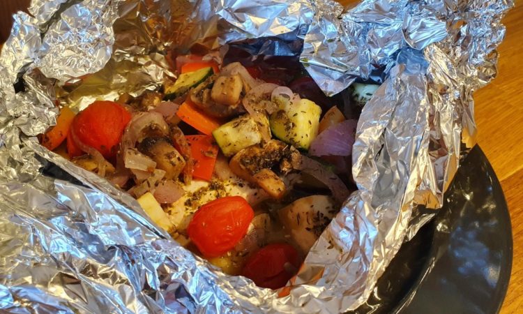Fetapaeckchen mit Grillgemüse