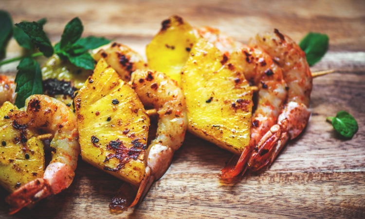 Ananas-Garnelen Spieße